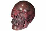 Realistic, Carved Rhodonite Skull #111497-1